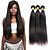 billige Ombre hårforlengelse-4 Bundles Hair Weaves Malaysian Hair Straight Human Hair Extensions Virgin Human Hair Natural Color Hair Weaves / Hair Bulk 8-26 inch Hot Sale / 10A