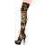 cheap Women&#039;s Boots-Women&#039;s Boots Knee High Boots Plus Size Platform Stiletto Heel Closed Toe Sexy Dress Party &amp; Evening Leopard Customized Materials Over The Knee Boots Winter Leopard / White
