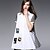 billige Overdele til kvinder-AJIDUO® Dame Krave Kort Ærme Shirt &amp; bluse Ivory-A9379