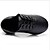 cheap Latin Shoes-Men&#039;s Sneakers Leather Lace-up Flat Heel Dance Shoes Black