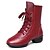 זול מגפי ריקוד-בגדי ריקוד נשים נעליים מודרניות מגפיים סוליה חצויה עקב נמוך עור שרוכים שחור / אדום / מגפי ריקוד