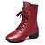 baratos Botas de dança-Mulheres Sapatos de Dança Moderna Botas Meia Solas Salto Baixo Couro Cadarço Preto / Vermelho / Botas de Dança