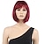 abordables perruque plus âgée-perruques de vin pour femmes perruque synthétique droite droite bob avec frange perruque rouge court noir / bordeaux cheveux synthétiques femme rouge