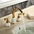 cheap Multi Holes-Bathroom Sink Faucet - Widespread Ti-PVD Widespread Two Handles Three HolesBath Taps / Modern / Yes / Ceramic Valve / Brass / Brass