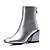 billige Kvindestøvler-Støvler-LæderDamer-Sort Sølv-Udendørs-Tyk hæl
