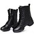 رخيصةأون أحذية الرقص-نسائي أحذية عصرية بووتس (أحذية) نعل مقسوم كعب منخفض جلد دانتيل أبيض / أسود / أحمر / جزمات رقص