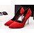 baratos Sapatos de Salto Alto de mulher-Feminino Saltos Flanelado Verão Casual Salto Agulha Preto Prata Vermelho 7,5 a 9,5 cm