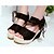 voordelige Damessandalen-Dames PU Zomer / Herfst Sandalen Plateau / Sleehak / Creepers Open teen  Strik Zwart / Beige