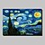 billige Malerier-Starry Night c1889 af Vincent Van Gogh Famous Lærredstryk på blindramme