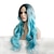 Χαμηλού Κόστους Συνθετικές Trendy Περούκες-συνθετική περούκα σγουρή σγουρή περούκα μακριά καπνό μπλε συνθετικά μαλλιά γυναικεία ombre μαλλιά σκούρες ρίζες φυσική γραμμή μαλλιών μπλε