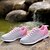 voordelige Damessneakers-Dames Sneakers Veters Plateau Platte hak Comfortabel Sportief Toimisto &amp; ura Wandelen Tule Herfst Lente Zomer Wit Grijs Paars