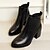 cheap Women&#039;s Boots-Women&#039;s Shoes Leather Spring / Fall Comfort Boots Stiletto Heel Black