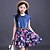 cheap Casual Dresses-Girls&#039; Dress Sleeveless Print Blue Children Tops Summer Floral Ruffle Daily 3-6 Y