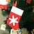 billige Julepynt-12 stk jule sokker christmas snowflakes sokker servise sett christmas kniv og gaffel poser
