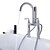 cheap Bathtub Faucets-Bathtub Faucet - Contemporary Chrome Tub And Shower Ceramic Valve Bath Shower Mixer Taps / Three Handles Two Holes