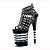 cheap Women&#039;s Sandals-Women&#039;s Heels Casual Dress Party &amp; Evening Summer Crystal Rivet Buckle Platform Stiletto Heel Gladiator LED Shoes Club Shoes Patent Leather Customized Materials Black / White Black