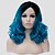 preiswerte Trendige synthetische Perücken-Synthetische Perücken Locken Perücke Mittlerer Länge Wasser-Blau Blau Synthetische Haare Damen