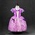 cheap Dresses-Kids Girls&#039; Bow Dresswear Going out Halloween Print Short Sleeve Dress Purple