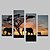 cheap Rolled Canvas Prints-Rolled Canvas Prints Animals Four Panels Vertical Wall Decor Home Decoration