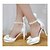 cheap Wedding Shoes-Women&#039;s Heels Platform Stiletto Heel Wedding Dress Party &amp; Evening Crystal Pearl Stretch Satin Summer White / Red / Ivory