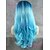 billiga Syntetiska peruker-Syntetiska snörning framifrån Naturligt vågigt Naturligt vågigt Spetsfront Peruk Ljusblå Syntetiskt hår Dam Blå