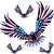 cheap Car Stickers-The Hood Door Spare Tire Body Decoration Stickers Eagle Sticker Set R409