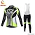 preiswerte Herrenbekleidungs-Sets-Malciklo Herren Radtrikot mit Radhose lang Trägern fahrradbekleidung set Langarm MTB Mountain Rennrad Winter Weiß Schwarz Löwe Fahhrad Leggings Sportkleidung 3D-Pad Atmungsaktiv Rasche Trocknung