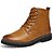 baratos Botas para Homem-Masculino sapatos Couro Pele Primavera Verão Outono Inverno Curta/Ankle Botas da Moda Botas Cadarço Para Casual Cinzento Marron Azul