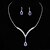 cheap Jewelry Sets-Women&#039;s Crystal Jewelry Set Drop Earrings Pendant Necklace Pear Cut Solitaire Halo Drop Ladies Fashion Elegant Bridal everyday Iced Out Sterling Silver Rhinestone Earrings Jewelry White / Blue For