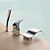Недорогие Смесители для ванны-Смеситель для ванны - Современный Хром Римская ванна Керамический клапан Bath Shower Mixer Taps / Латунь / Одной ручкой три отверстия