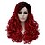 abordables Pelucas sintéticas de moda-Pelucas sintéticas Ondulado Ondulado Peluca Media Negro / Rojo Pelo sintético Mujer Raíces oscuras Parte lateral Rojo