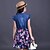 cheap Casual Dresses-Girls&#039; Dress Sleeveless Print Blue Children Tops Summer Floral Ruffle Daily 3-6 Y