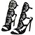 cheap Women&#039;s Sandals-Women&#039;s Shoes PU Summer Slingback Club Shoes Sandals Stiletto Heel Open Toe Rivet Buckle for Casual Party &amp; Evening Dress Black