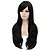 abordables Pelucas sintéticas de moda-Pelucas sintéticas Recto Kardashian Corte asimétrico Peluca Larga Negro Pelo sintético Mujer Entradas Naturales Negro