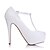 cheap Wedding Shoes-Women&#039;s Heels Spring / Summer Stiletto Heel / Platform Round Toe Wedding Dress Party &amp; Evening Buckle Silk / Tulle White