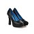 billige Højhælede sko til kvinder-Hæle-laklæder-Plateau-Dame-Sort Beige-Kontor Formelt Fritid-Tyk hæl Platå