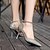 billige Højhælede sko til kvinder-Dame Hæle Afslappet Formelt Sommer Spænde Stilethæle Gang Kunstlæder Sølv Sort Hvid