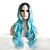 baratos Perucas Sintéticas sem Touca-peruca sintética encaracolado encaracolado longo fumo azul cabelo sintético feminino cabelo ombre raízes escuras azul cabelo natural