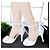 preiswerte Hochzeitsschuhe-Damen High Heels Plattform Stöckelabsatz Hochzeit Kleid Party &amp; Festivität Kristall Perle Stretch - Satin Sommer Weiß / Rot / Elfenbein