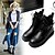 cheap Women&#039;s Boots-Women&#039;s Boots Leather Winter Casual Low Heel Black Under 1in