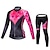 abordables Ensembles de vêtements pour femmes-Malciklo Femme Manches Longues Maillot et Cuissard Long Velo Cyclisme Hiver Toison Velours Lycra Violet Jaune Rouge Britannique Grandes Tailles Vélo Maillot Collant à Bretelles / Corsaire Bretelles