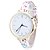 baratos Relógios da Moda-Mulheres Infantil Relógio de Moda Relógio de Pulso Quartzo / Couro Banda Flor Leopardo Preta Branco Azul Dourada Rosa