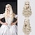 cheap Costume Wigs-Synthetic Wig Cosplay Wig Wavy Wavy Wig Blonde Long Blonde Synthetic Hair Women‘s Middle Part African American Wig Braided Wig Blonde
