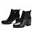 cheap Women&#039;s Boots-Women&#039;s Shoes Leather Spring / Fall Comfort Boots Stiletto Heel Black