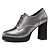 cheap Women&#039;s Oxfords-Women&#039;s Shoes Synthetic Spring / Summer / Fall Heels Chunky Heel Lace-up Black / Silver