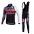 cheap Men&#039;s Clothing Sets-Miloto Men&#039;s Long Sleeve Cycling Jersey with Bib Tights White Bike Clothing Suit Thermal / Warm Fleece Lining Breathable 3D Pad Quick Dry Winter Sports Polyester Fleece Silicon Geometry Mountain Bike