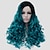 abordables Perruques Synthétiques Sans Bonnet-Perruque Synthétique Style Sans bonnet Perruque Bleu Cheveux Synthétiques Femme Bleu Perruque Moyen Perruques sans bonnet