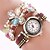 cheap Bracelet Watches-Women&#039;s Casual Watch Fashion Watch Bracelet Watch Quartz Quilted PU Leather Black / White / Blue Cool / Analog Flower Casual - Black White Red