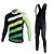 cheap Men&#039;s Clothing Sets-Miloto Men&#039;s Long Sleeve Cycling Jersey with Bib Tights White Stripes Bike Clothing Suit Thermal / Warm Fleece Lining Breathable 3D Pad Quick Dry Winter Sports Polyester Fleece Silicon Stripes