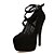 cheap Women&#039;s Heels-Women&#039;s Heels High Heels Ankle Strap Heels Wedding Party &amp; Evening Buckle Lace-up Platform Stiletto Heel Fleece Black Red Blue